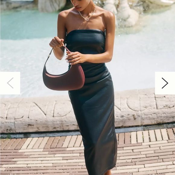 Dynamite Dresses & Skirts - Dynamite Leather Strapless midi Dress